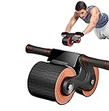 Bauchroller Bauchmuskeltrainer Ab Wheel Bauchtrainer Ab Roller Doppelrad-Bauchrollen-Trainingsübungen Bauchtrainer für Zuhause Bauchmuskeltraining für Männer und Frauen (Orange)
