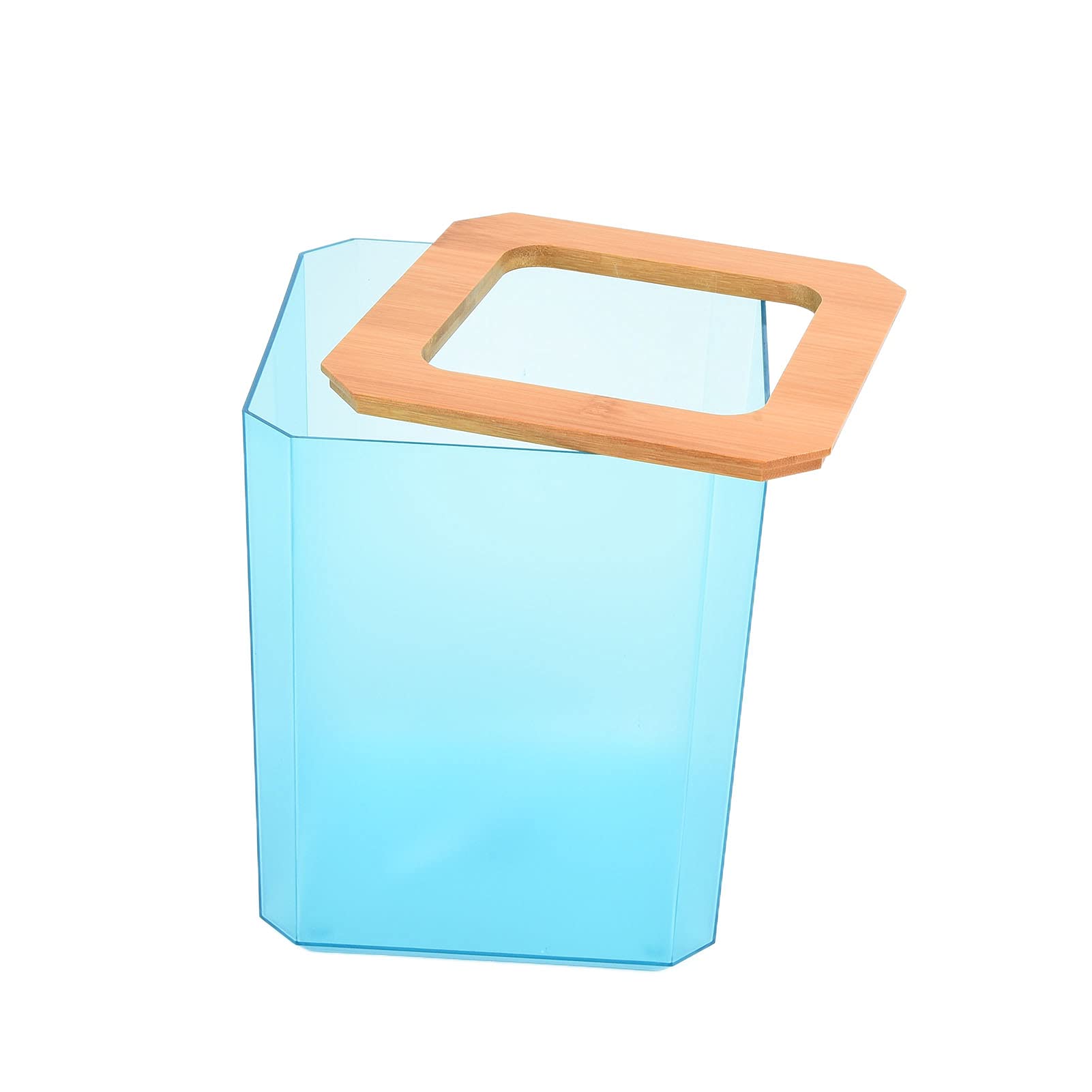 Set di accessori da bagno in bambù 7 pezzi, kit da bagno con portasapone, porta spazzolino, tazza, scopino per WC, cestino per rifiuti e vassoio, design in bambù e resina ABS per (Verde)