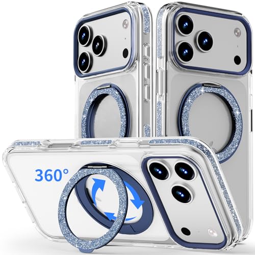 COOLQO for iPhone 17 Pro Max Case 360° Spin Stand, Fit for MagSafe, Blue by COOLQO - Used condition - US$13.26