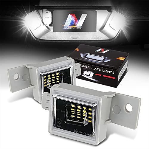 NUVISION LIGHTING NVL-LPL-022 Pair of Grey Housing/Clear Lens LED License Plate Lights Compatible with Silverado/Sierra 1500 2014-2022