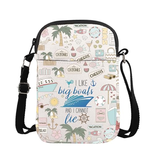 I Like Big Boats and I Cannot Lie Crossbody Bags Sailing Boating Nautical Gift Cruise Vacation Travel Bag Boat Lovers Gift