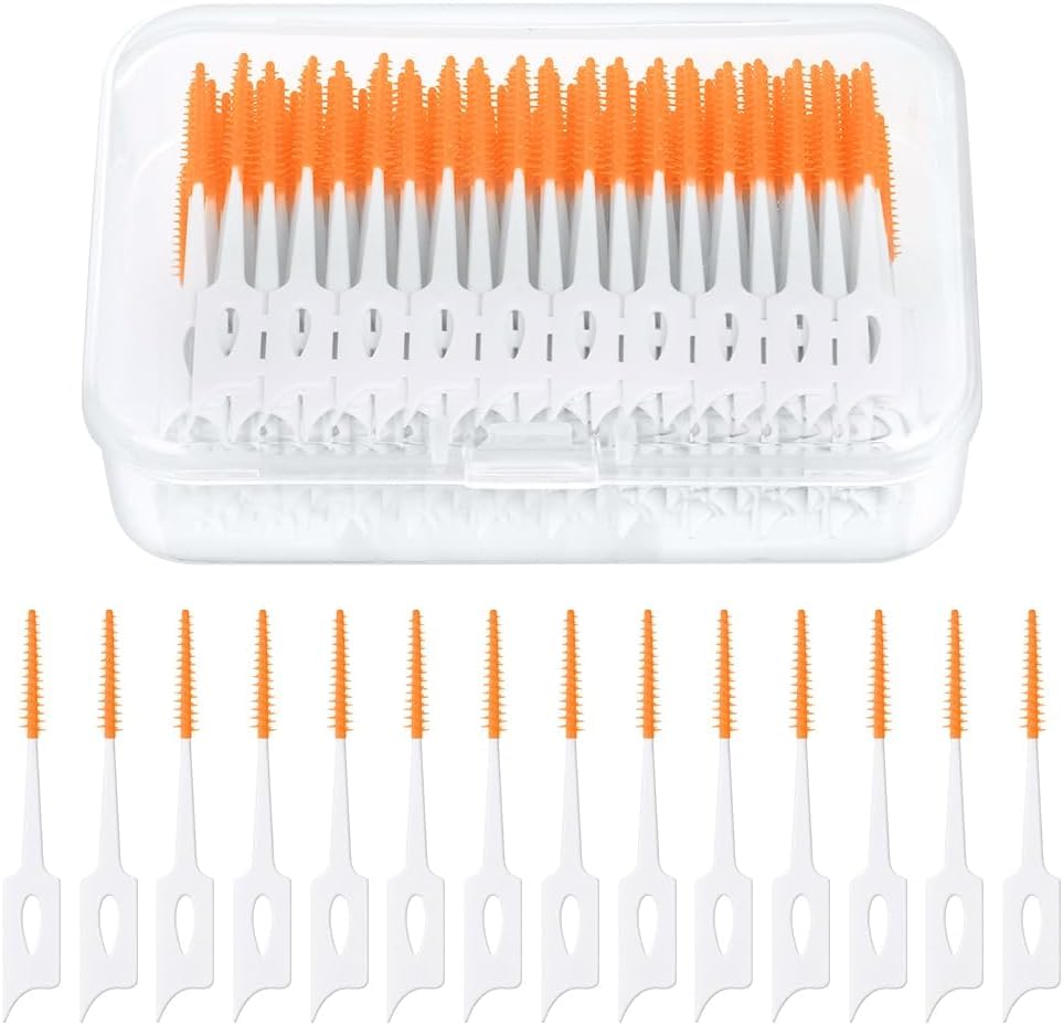 Street27® 160 Pcs Interdental Brush Ultra Tight Bristles Tooth Flossing Head Oral Dental Hygiene Brush Tooth Pick Flosser Toothpick Sticks For Teeth Oral Dental Care Brush Cleaning Tool (Orange, 160pcs) (B0D2BHL4NP) Amazon Price History, Amazon Price Tracker