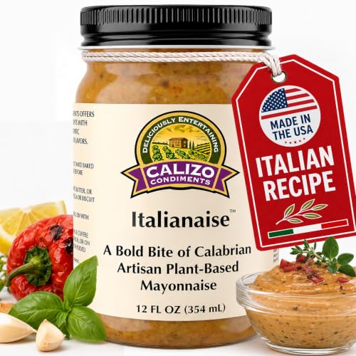Calizo Condiments Italianaise™ Mediterranean Calabrian Pepper & Herb Mayo Sauce – Gourmet Italian-Style Mayonnaise – 12 oz Jar – All-Natural, Gluten-Free, Non-GMO – Perfect for Sandwiches, Burgers & Dipping