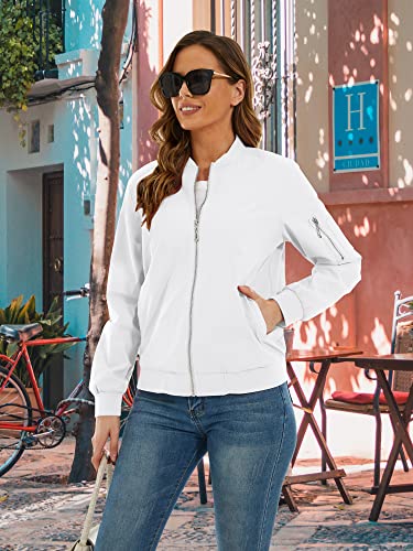 Tacvasen Bomber Jackets For Women Lightweight Zip Up Windproof Jackets Windbreaker Jacket With Pockets Casual Spring Casual Jackets #TOP2