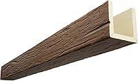 Ekena Millwork 12x10x144 Hand Hewn Endurathane Faux Wood U-Beam Ceiling Beam, Honey Wheat - Lightweight DIY Install