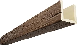 Ekena Millwork 12x10x144 Hand Hewn Endurathane Faux Wood U-Beam Ceiling Beam, Honey Wheat - Lightweight DIY Install
