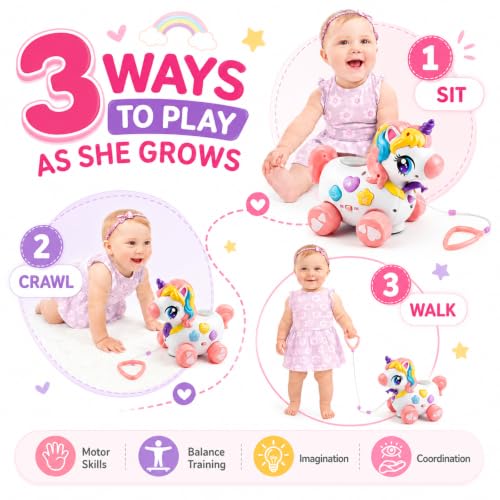 3-in-1 Musikspielzeug, Interaktives Gehen Sound-Spielzeug für 6 Monate+, Lernen Bildungsspielzeug Montessori-Spielzeug mit Licht&Musik… – Ansicht 2