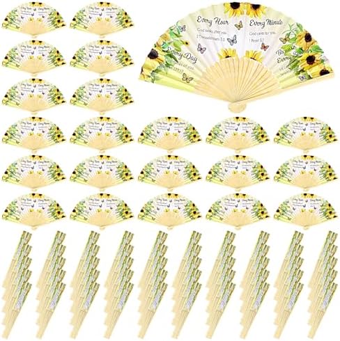 Amazon.com: Youdaju 72 Pcs Christian Paper Hand Fans Foldable Church ...