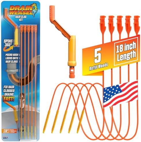 FlexiSnake Drain Weasel Sink Snake Hair Clog Remover Tool, Pipe, ...