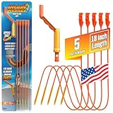 FlexiSnake Drain Weasel Sink Snake Hair Clog Remover Tool, Pipe, Bathroom, Bathtub Cleaner, 18-inch, Made in the USA, 5 Wands and Removable Handle