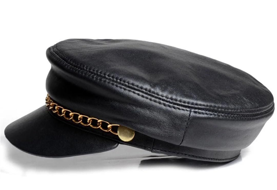 Boinas de invierno de piel auténtica para mujer y hombre, 100 % piel de oveja dorada/plateada, gorras de béisbol para estudiantes