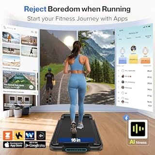 Foldable Treadmill with 10% Incline, 4 in 1 Compact Walking Pad Treadmill with Handle Bar for Home Small Spaces, 3.0HP Portable Quiet Under Desk Treadmills, 320LBS Capacity, Smart APP, LED Display