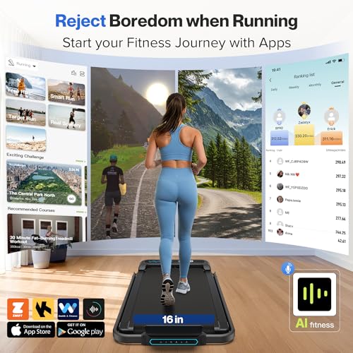 Image of Cardirun Walking Pad with 10% Incline, 4 in 1 Foldable Walking Pad Treadmills with Handle Bar for Home Small Spaces, 3.0HP Portable Quiet Compact Under Desk Treadmill with Low Noise, APP, LED Display
