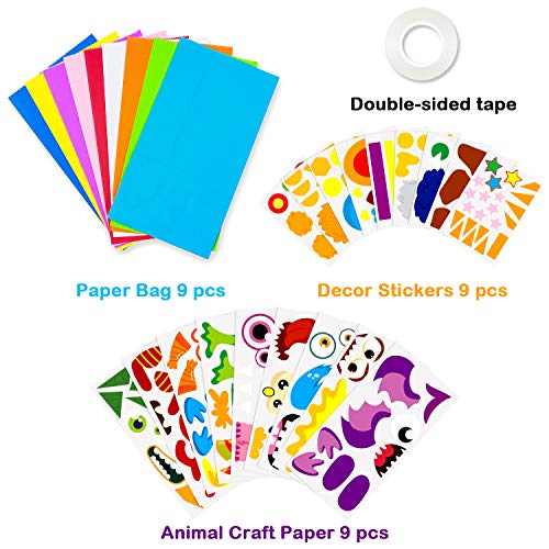 Watinc WT-PAPER BAG PUPPET MONSTER-9P 9Pack Monster Hand Puppets Art Craft Paper Sock Puppet Toys Diy Making Your Own Puppet Kits Early Learning Classroom Family Storytelling Games Pretend Party Supplies Valentine'S Day Gift thumb #1