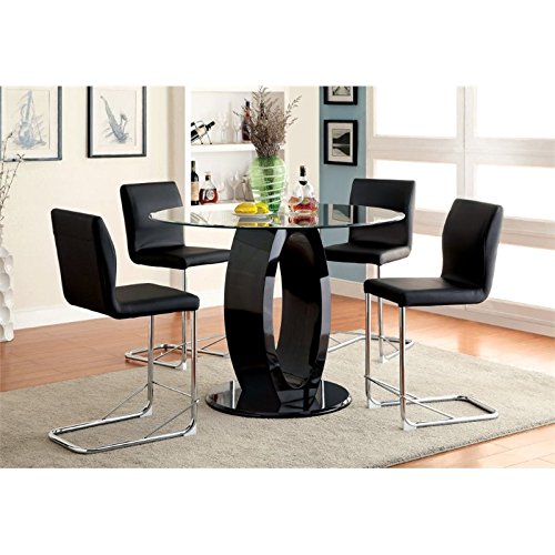 BOWERY HILL Counter Height Round Dining Table in Black