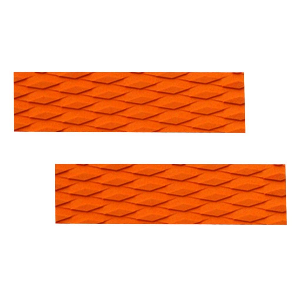 Fancyes (Pack of 2 Non- EVA Diamond Grooved Traction Pad Tail Pads, Orange, 35x10cm
