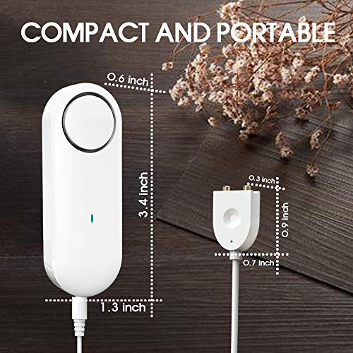 Cisay Water Leak Detector,100 Db Volume,W2 Tuya Smart App Wifi Water Sensor Alarm,Water Monitor Alarm With Rechargeable,Remote Monitor Leak Ideal For Home Security Basement,Bath Cellar,Washer #TOP5