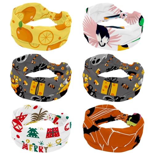 Bandeau large femme antidérapant Merry Christmas : lot de 6 accessoires cheveux Noël