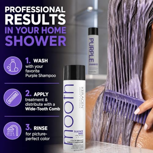 KERAGEN Purple Toning Conditioner Brass Neutralizer for Blonde, Silver & Platinum Hair | 3 - image 5