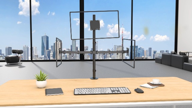 Amazon.co.jp: WORLDLIFT PCモニターアーム 3画面 中央49インチ 左右32
