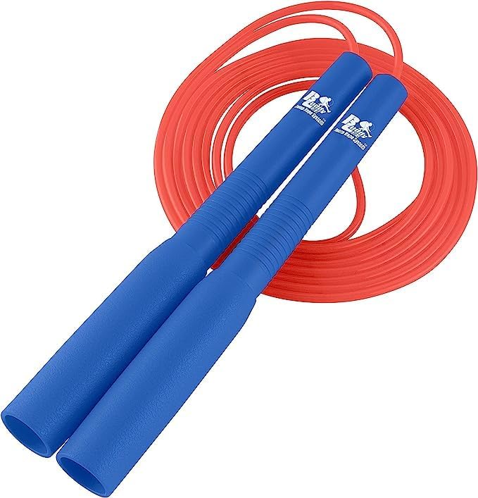 Buddy Lee Magic Speed Pro Fitness Jump Rope - Azul  Mangos largos de diseño ergonómico  Sistema de ajuste de copa de flores  Avalado por Jump Rope