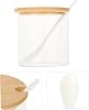 Kitchen Utensils, Container with Lid, Salt Shaker, Baking Bowl, Jar with Lid, Sugar Bowl, Glass Shaker, Kitchen Spice Storage Box, Spice Storage Box with Spoon, Bamboo