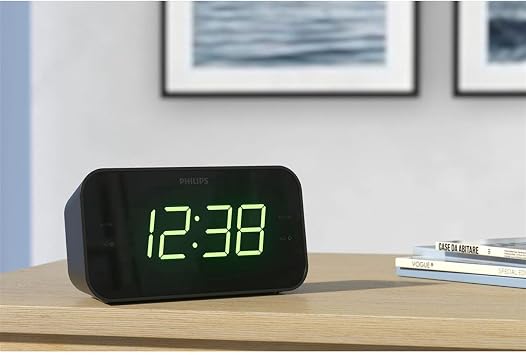 PHILIPS TAR3306/12 - Clock radio - Large readable screen - Digital FM tuner 20 preset stations - Dual alarm - Progressive volume