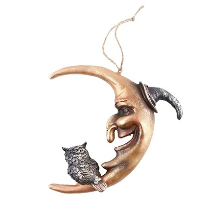 SILNOVO Hanging Resin Terror Moon Skull Halloween Decorations