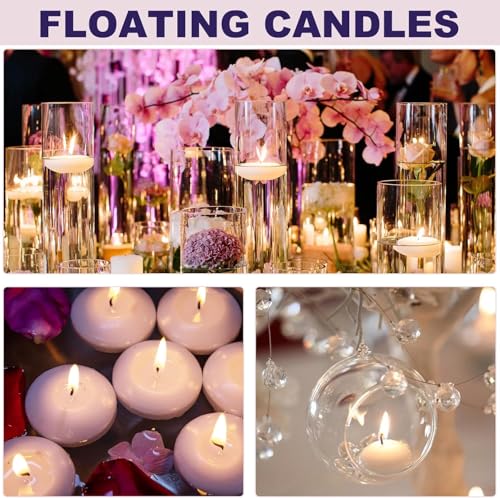 Image of 72 Pack 2-Inch Floating Candles - Perfect for Weddings and Events - White
