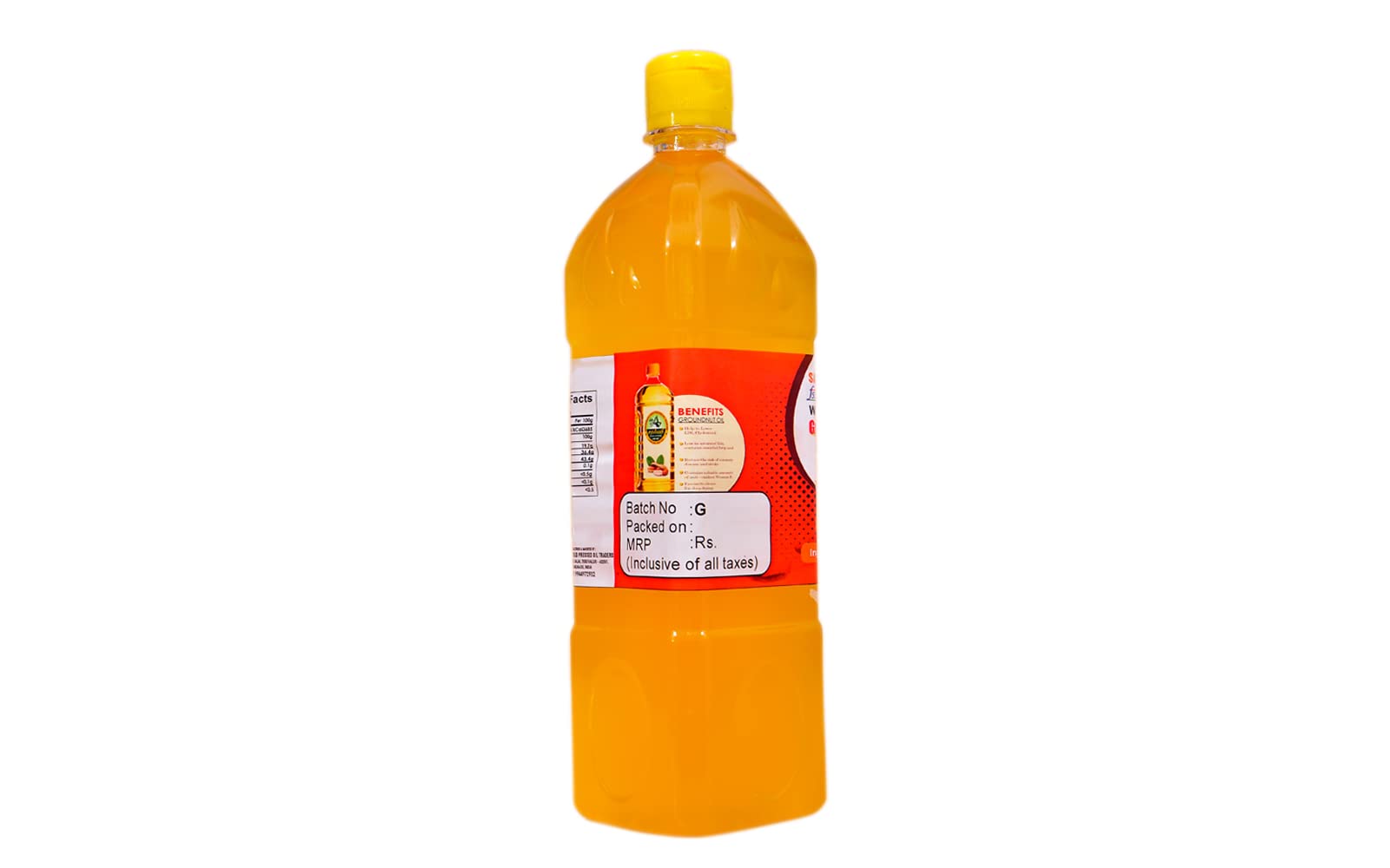 SARASWATHI COLD PRESSED GROUNDNUT OIL (Unrefined and Unfiltered Wood pressed Oil),1L