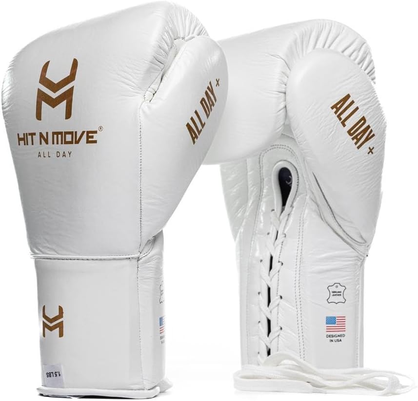 HIT N MOVE All Day Plus Weighted Boxing Gloves Men, Boxing Equipment, Heavy Bag Workout Gloves for Boxing, Training, Kickboxing, Muay Thai, MMA, 24 oz 1.5lbs