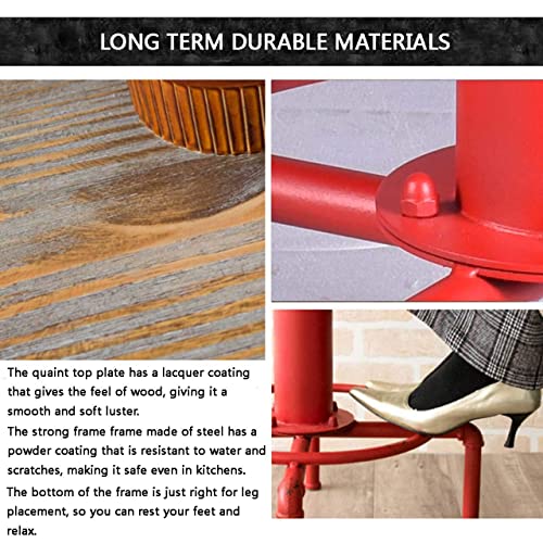 Topower Industrial Bar Table 31.5-41.3" Adjustable Pub Table Kitchen Dining Coffee Bistro Table (Red) #TOP4