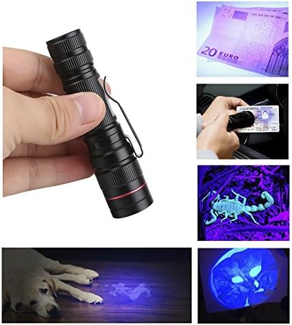 Eletorot UV Torch LED Black Light Flashlight Ultraviolet Torch 395nm Lights, 3-Modes Light, Find Pet Urine Stains on Clothes Floor Carpet Rugs and Authenticate Currency