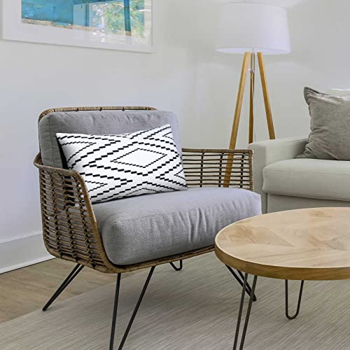 Kiuree Set Of 2 Black Lumbar Pillow Covers 12 X 20 Inches Aztec Polyester Blend Decorative Throw Pillow Covers For Couch Sofa Bed Boho Decor Cushion Covers,White #TOP3
