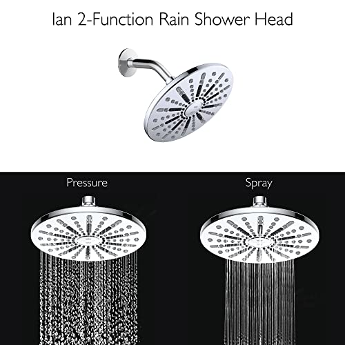 Image of Design House 582718-PC Ian Modern 8-inch 2-Function Showerhead, Polished Chrome