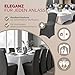 DETEX® Stuhlhussen 4er Set Grau Stuhlbezug Stretch Waschbar Hussen für Stühle Weihnachten Bezug Überzug Esszimmer Hochlehner