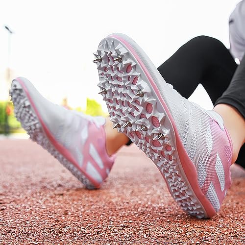 Image of New Track and Field Shoes for Men Women Kids Boys Girls 8 Spikes 100-400 Meter Running Racing Shoes Professional Sprint Sport Sneakers
