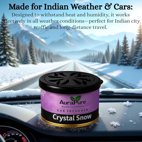 Image of Crystal Snow Car Air Freshener | Long-Lasting Gel Based Scent for Car Dashboard | Premium Fragrance Freshner | Odor Eliminator | AC Vent Air Purifier Gel | 100g (White)