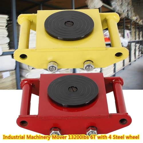Carrello per la movimentazione di macchinari Pesanti con Ruote in Acciaio | Strumento di Posizionamento per Attrezzature industriali | Elevata capacità di Sollevamento, movimentazione sicura