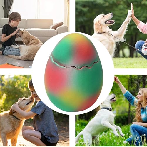 Dinosaurier-Ei-Spielzeug für Hunde, quietschendes Tierspielzeug, Kauspielzeug für Hunde, interaktives Intelligenzspielzeug, Dinosaurier-Ei-förmiges Hundespielzeug, Welpen-Beißspielzeug, für alle Hunde