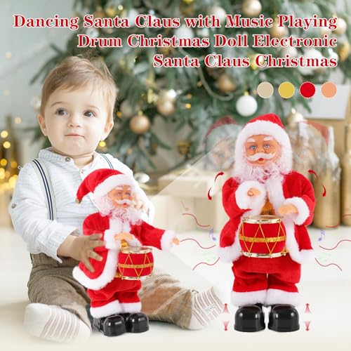 Gfilay Musical Dancing Santa Claus with Drum - Singing Santa Plush Toy for Christmas Decor and Xmas Gift by Gfilay - Image 3