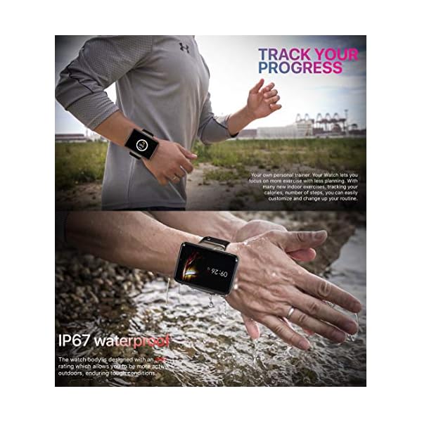 DM101-4G-Smart-Watch-for-Men-241-Display-Android-71-3GB-RAM-32GB-ROM-2080mAh-Watch-Phone-with-Face-ID-Dual-Camera-Bluetooth-GPS-IP67-Waterproof-Smartwatch-Silver Rainbuvvy DM101 4G Smart Watch for Men 2.41" Display Android 7.1 1GB RAM 16GB ROM 2080mAh Watch Phone with Face ID Dual Camera Bluetooth GPS IP67 Waterproof Smartwatch (Silver - 3GB+32GB)