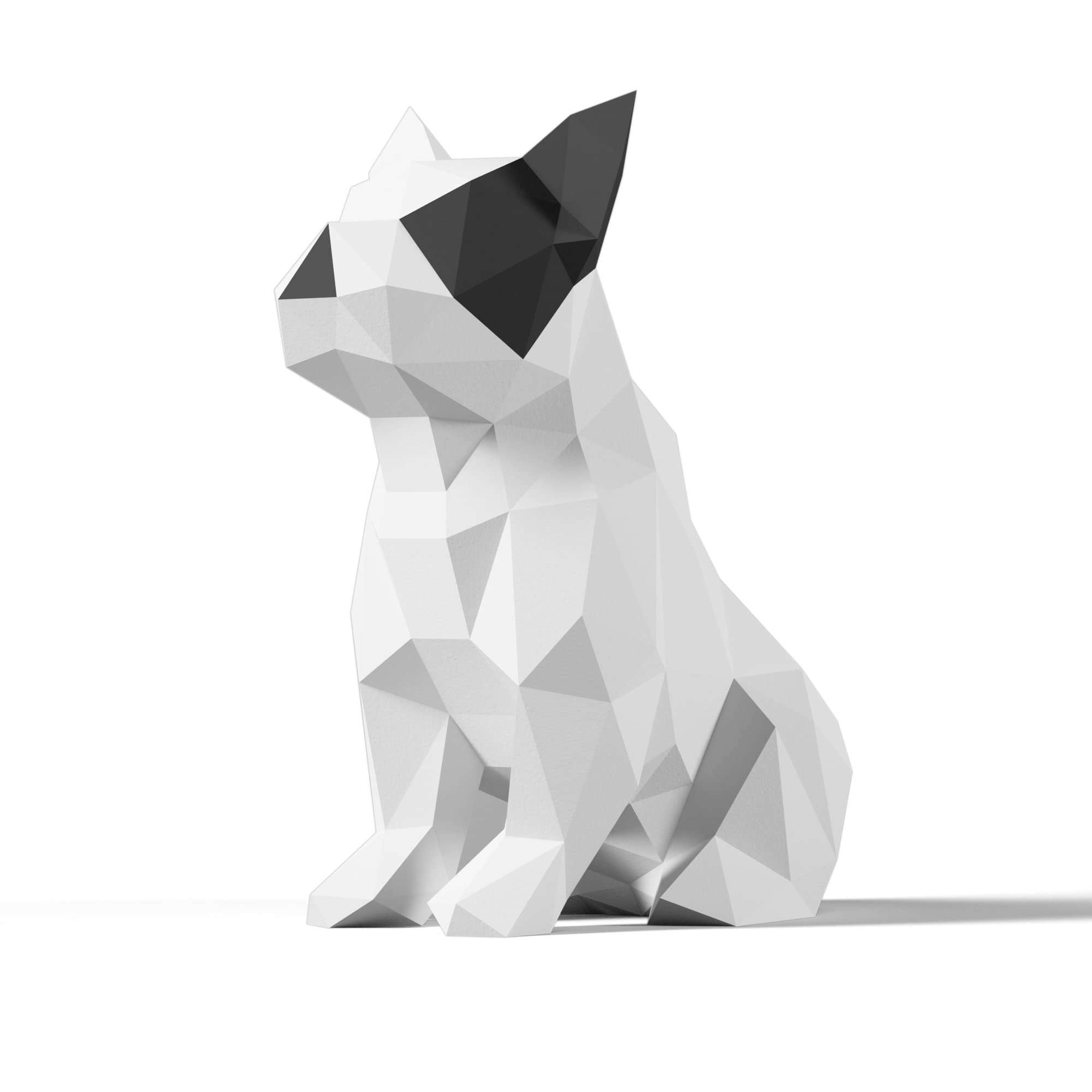 Yona DIY White French Bulldog Papercraft kit, Abstract Low Poly Animal DIY Kits, Home Decor, 3D Puzzle, Kids Crafts Kits, Gift, Origami 3D, Paper Sculpture, Papercraft Set for Adults