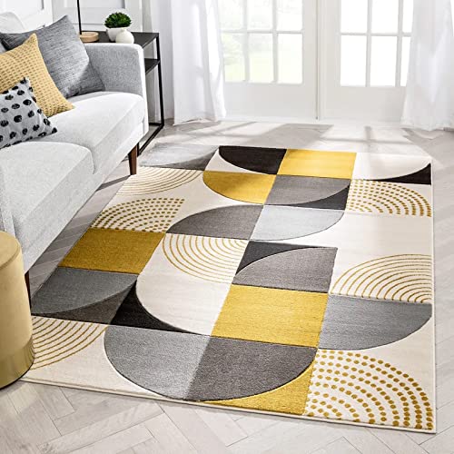 Image of Modern Contemporary Handmade Tufted Woolen Carpet for Living Room Bedroom and Hall Size 8 x 10 Feet Color Multi