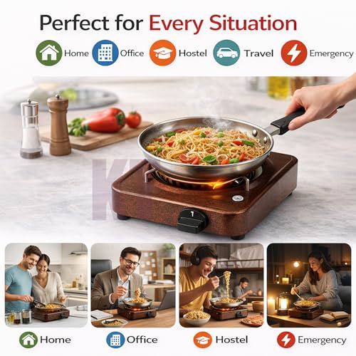 Image of DRUMSTONE (2026 Brings LPG solution With 5 Years Warranty) 2000W Electric Hot Plate Cooktop | Portable Single Burner Stove | LPG Gas Alternative | Works with All Utensils | Fast Heating Coil