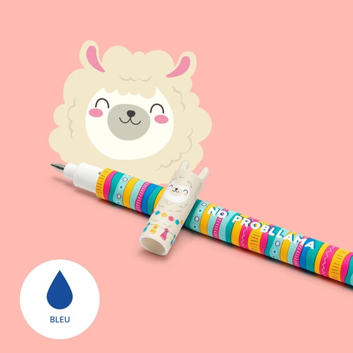 LEGAMI - Lot de 15 stylos gomme gel, stylos à encre effaçable et stylos gel effaçables, pointe de 0,7 mm, couleurs d'encre assorties et motifs d'animaux