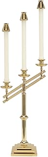 Sudbury Brass Adjustable 3 Light Candelabra, 16 Inch