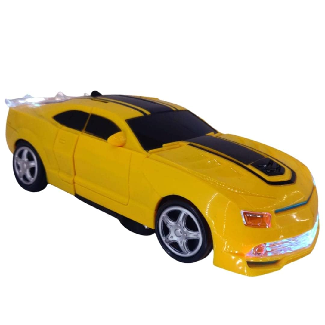 KRIREEN Automatic 2-in-1 Deformation Toy with Light Music and Bump Function, Battery Operated Auto Convertible Robot Car Toy, (Sports car) - Multicolor, (Pack of 1) 1