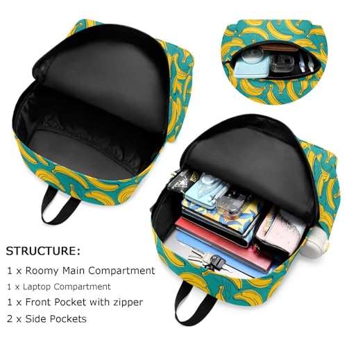 Backpack Summer Yellow Banana Large Canvas Durable Travel Shoulder Daypack for Unisex School Bookbag Beach Work Hiking Fit 16.5 Inch Notebook3