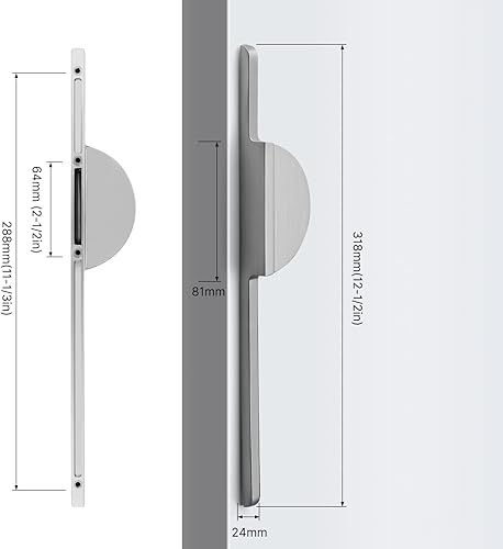 Miniatura 3 de Haliwu Paquete de 2 tiradores de gabinete de níquel cepillado, tiradores de gabinete semicírculos, manijas y tiradores de puerta de gabinete de